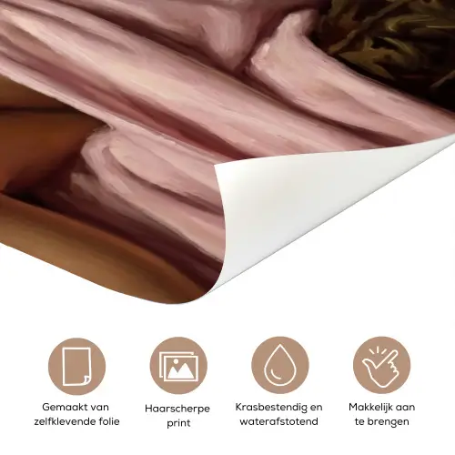 Mona - Klassiek - Roze deurposter klein -closeup_NL