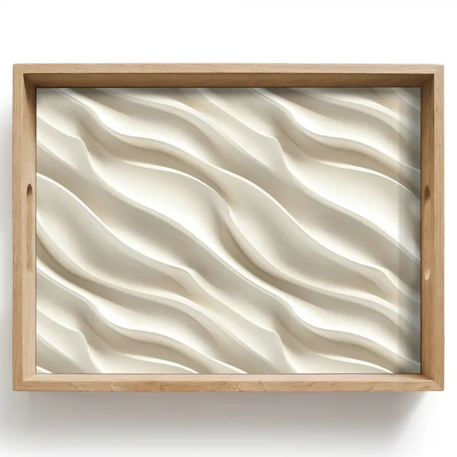 Tablett - Diagonal - Wellen - Creme