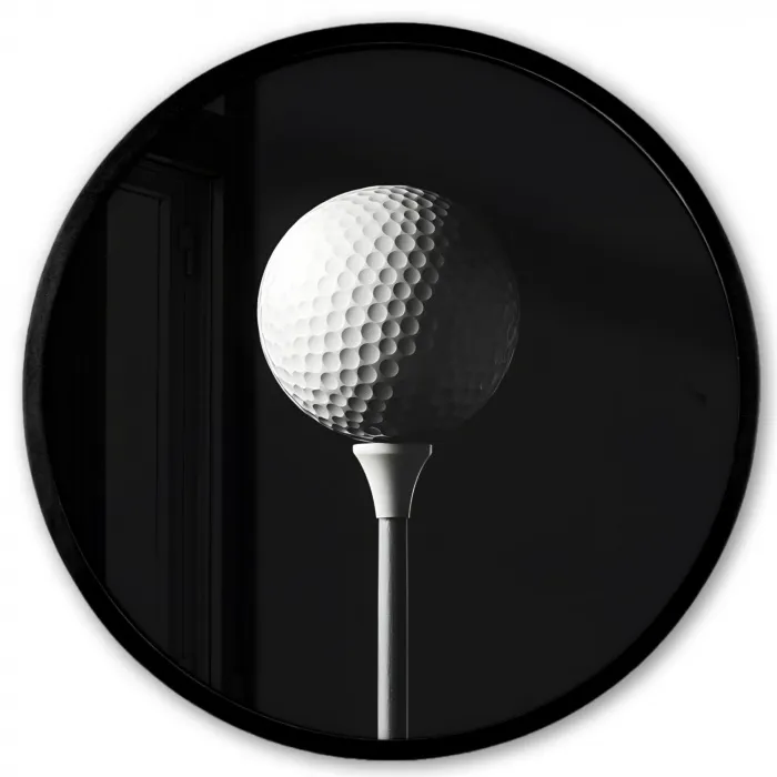 Golfbal - Minimalistisch - Wit Fotolijst rond zonder passe partout klein -3d