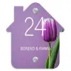Paarse tulp - Klassiek Naambord Huisje klein -3d