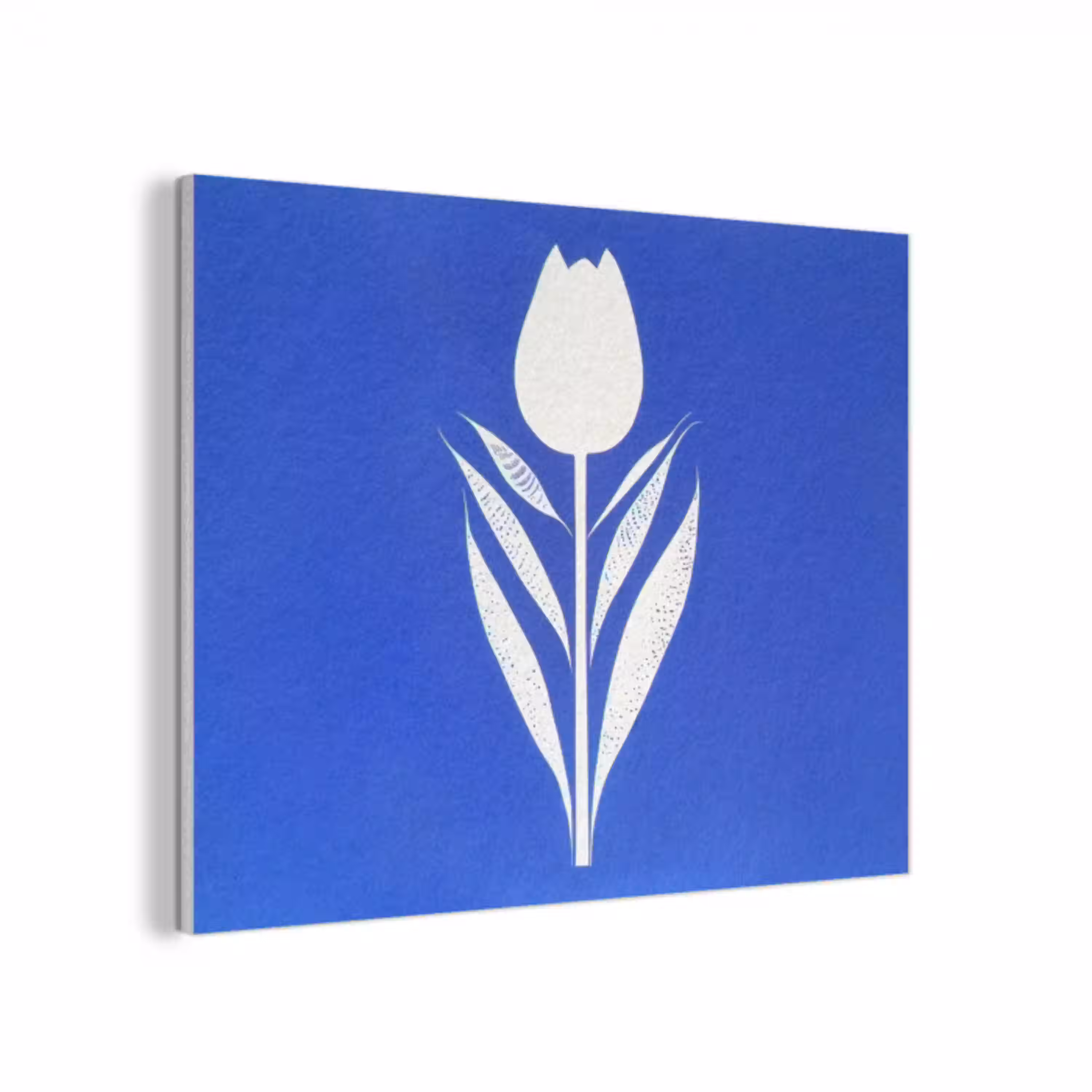 Tulp - Minimalistisch - Bladeren - Wit PET vilt klein -3d