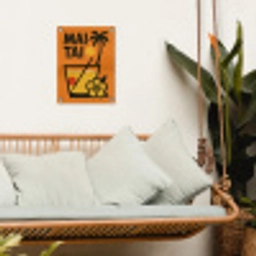 Palmboom - Bloem - Art - Drink tuinposter los doek klein -sfeer7