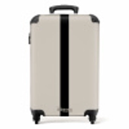 Minimal - Licht beige met zwarte streep NBS - Handbagage koffer - Unisex middel -productfoto_recht