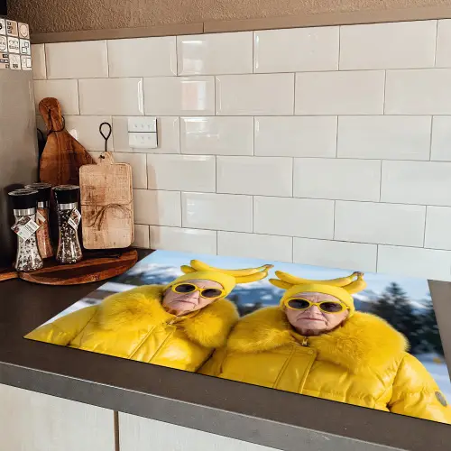 Vrouwen - Bananen - Geel Inductie beschermer vinyl 3mm klein -sfeer3