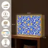 Abstract - Bloem - Blauw Light Box met batterij (Wandlamp) middel 907 -USP_websiteoverzichtNL