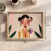 Vrouw - Bloemen - Pastel Dienblad Rechthoek middel -USP_Formaat