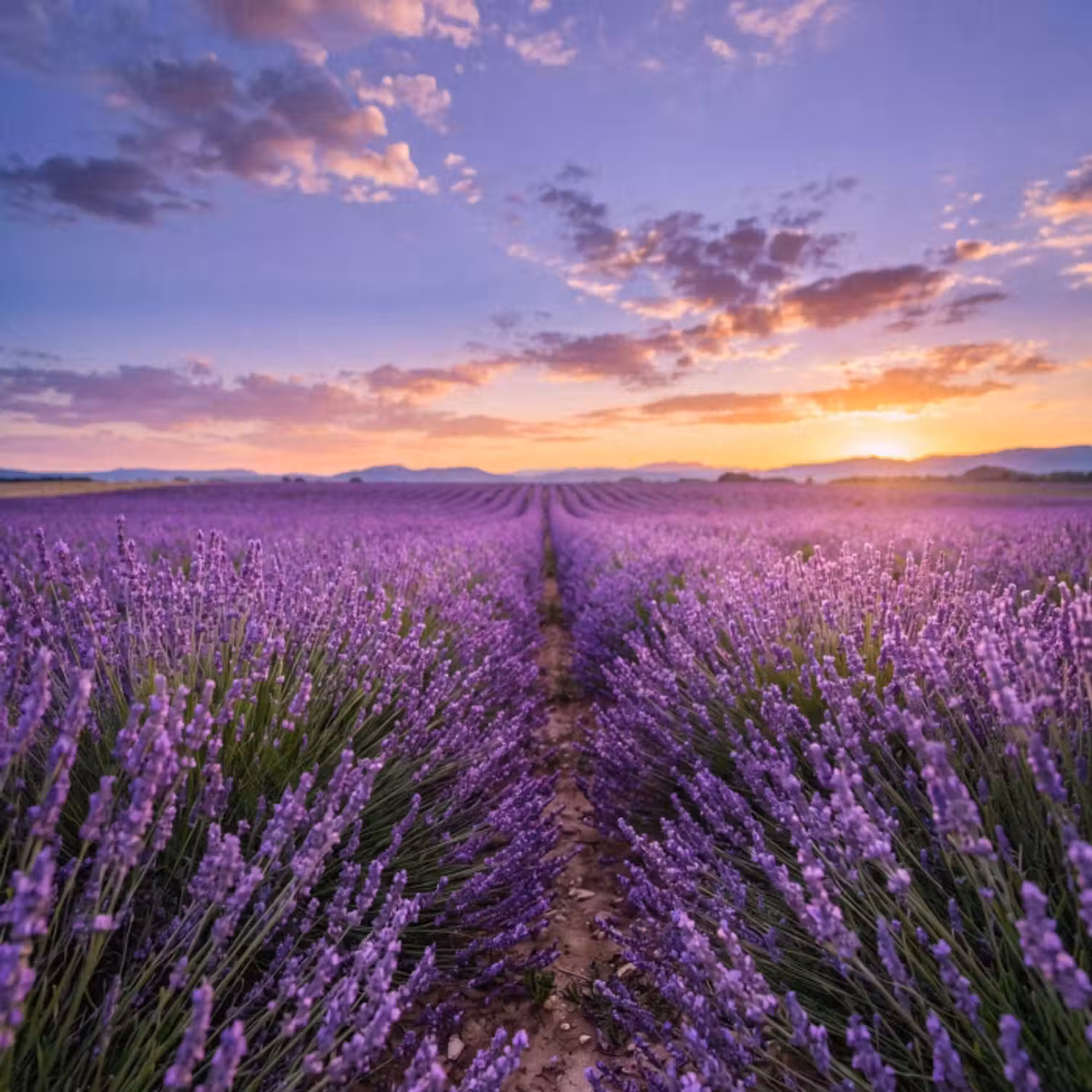 Behang - Lavendel - Veld - Natuur - Paars