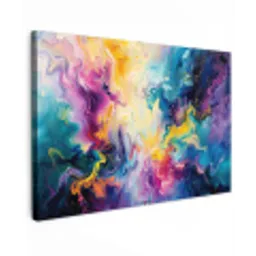 Verf - Kleurrijk - Zwart - Kleuren canvas 2cm klein -z3d