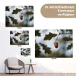 Eikel - Eikenblad - Bos - Herfst - Natuur tuinposter los doek klein -Xsfeer9_DE