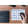 Borden - Bloemen - Patroon - Blauw muismat rubber klein 262 -toetsenbord