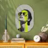 Vrouw - Bril - Verf Wandcirkel Ovaal Forex klein -sfeer2