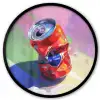 Frisdrank - Blik - Paars Fotolijst rond zonder passe partout klein -3d