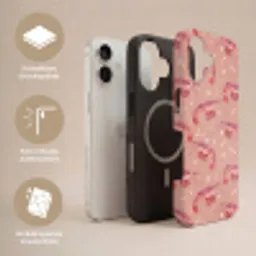 Garnalen - Stippen - Roze Toughcase MagSafe Apple iPhone 17 klein 1017 -USP_Lagen_DE