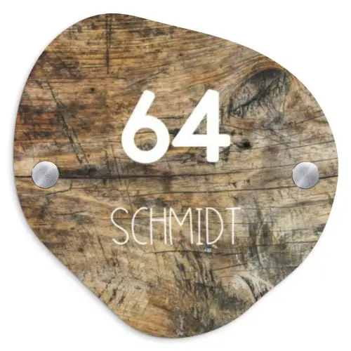 Verweerd hout - Modern Naambord Organisch middel -3d