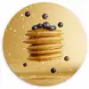 Pannenkoeken - Eten - Honing - Geel Wandcirkel kunststof plaat 5mm dik klein -3d