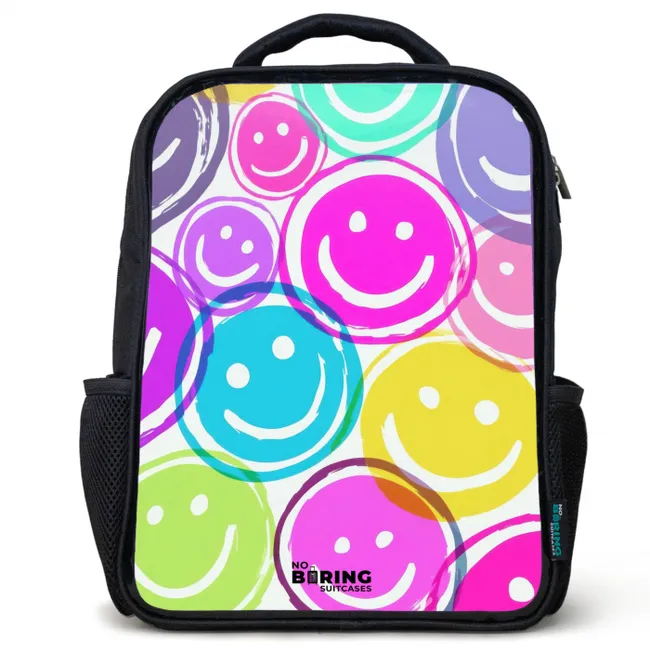 Kleurrijke glimlachexplosie Rugzak - Zwart middel -3d