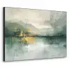 Groen - Modern - Abstract - Goud Textielframe zwart klein -3d