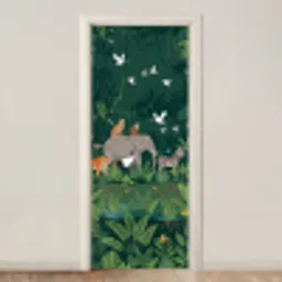 Tropisch - Jungle -  Groen deurposter klein -3d_beige