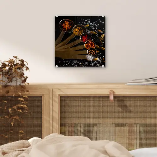 Kruiden - Lepels - Zout - Specerijen - Zwart plexiglas 5mm klein -sfeer4