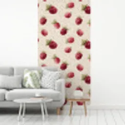 Framboos - Stippen - Rood fotobehang vinyl groot 64 -woonkamer