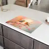 Roodborstjes - Sierlijk - Bloesemtak Inductie beschermer vinyl 3mm klein -sfeer8