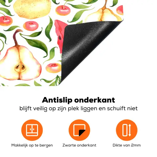 Fruit - Watermeloen - Kersen - Peer Inductie beschermer vinyl 3mm klein 276 -zzzzzzz-td-onderkant