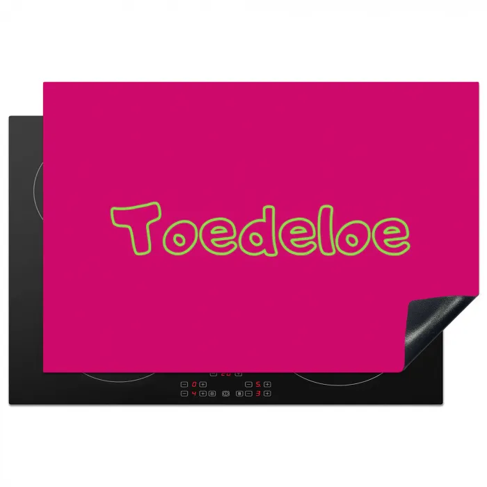 Toedeloe - Groen - Roze Inductie beschermer vinyl 3mm klein -3d