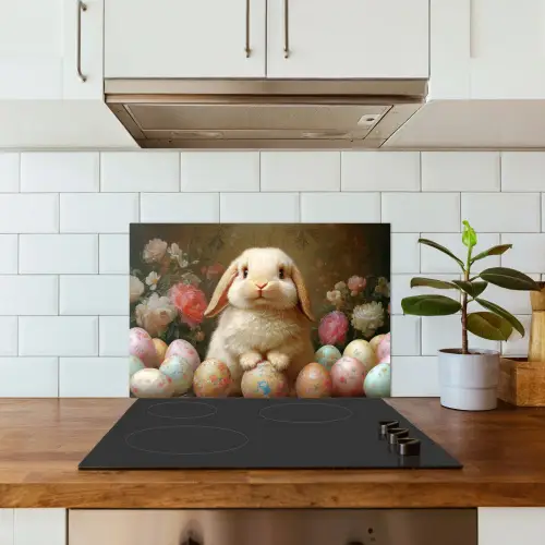 Konijn - Paaseieren - Stilleven keuken achterwand spatscherm klein -sfeer2