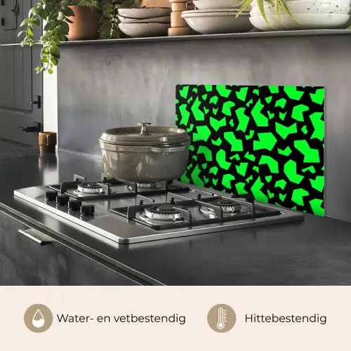 Zwart - Neon - Groen - Patroon keuken achterwand spatscherm klein 900 -usp_NL