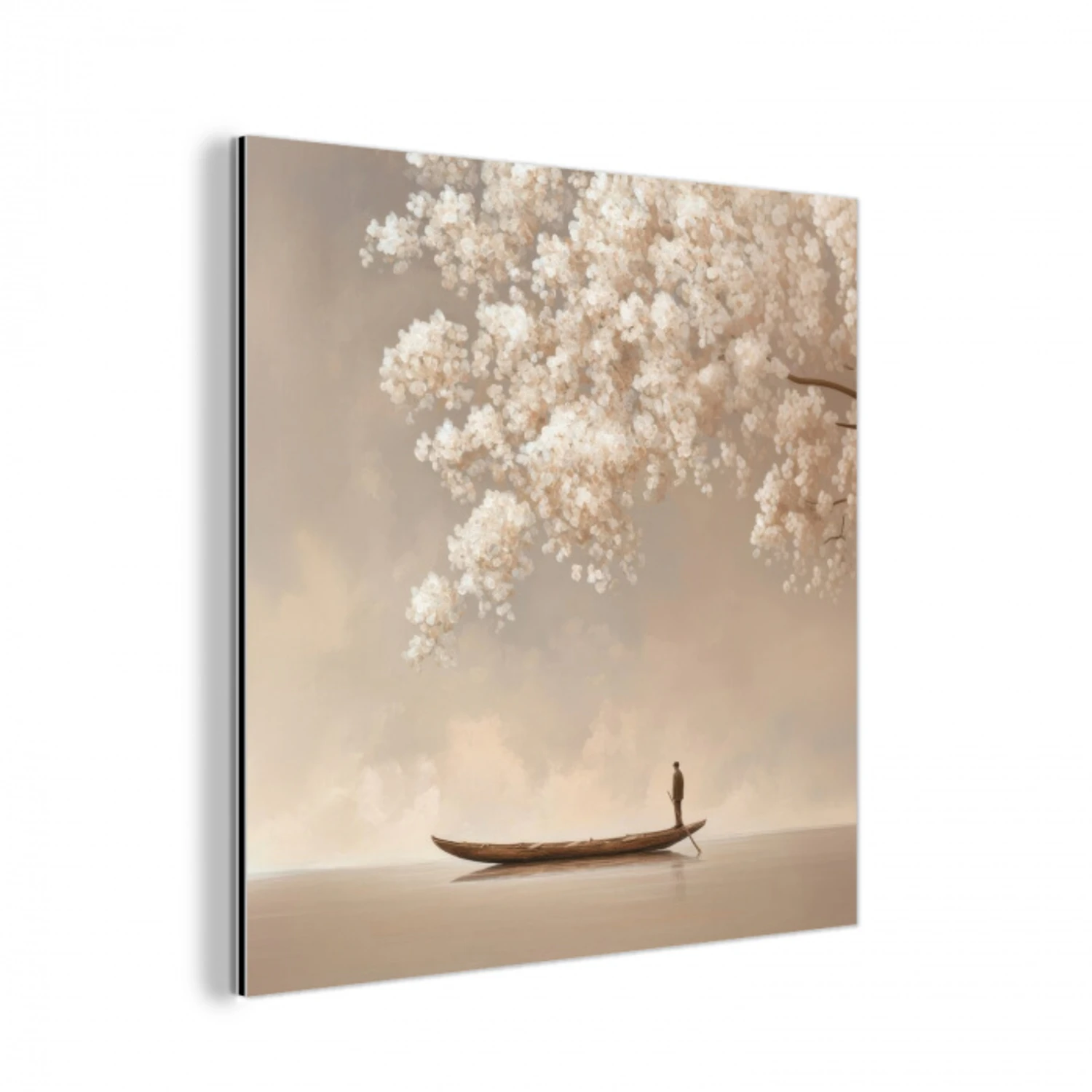 Bloesems - Wit - Boot - Minimalistisch aluminium wit klein -3d