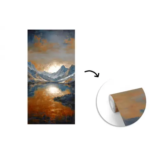 Berglandschap met Gouden Zonsondergang fotobehang vinyl groot -3d