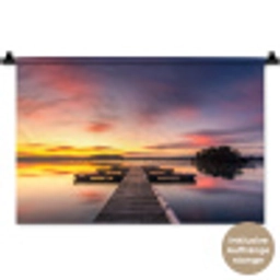 Steiger - Zonsondergang - Water - Zee - Reflectie Wandkleed katoen klein -t3d_DE