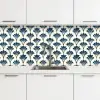 Klassiek - Motief - Blauw keuken achterwand 2 middel 871 -3d
