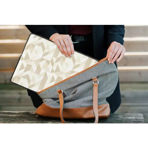 Modern - Abstract - Beige laptophoes neopreen klein 279 -tas