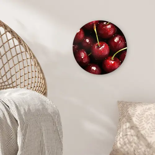 Rood - Fruit - Kersen Wandcirkel plexiglas klein -sfeer5