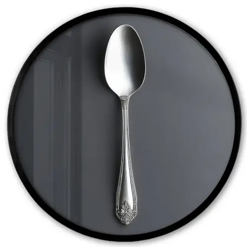 Zilver - Metaal - Lepel Fotolijst rond zonder passe partout klein -3d