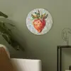 Aardbei - Rood - Mozaïek - Fruit Akoestische PET Vilt - Rond klein -sfeer2