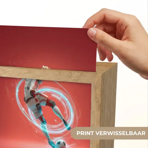 Voetballer - Bal - Lichtcirkel - Rood Light Box met kabel (Kinderlampje) klein -USP_websiteprintNL