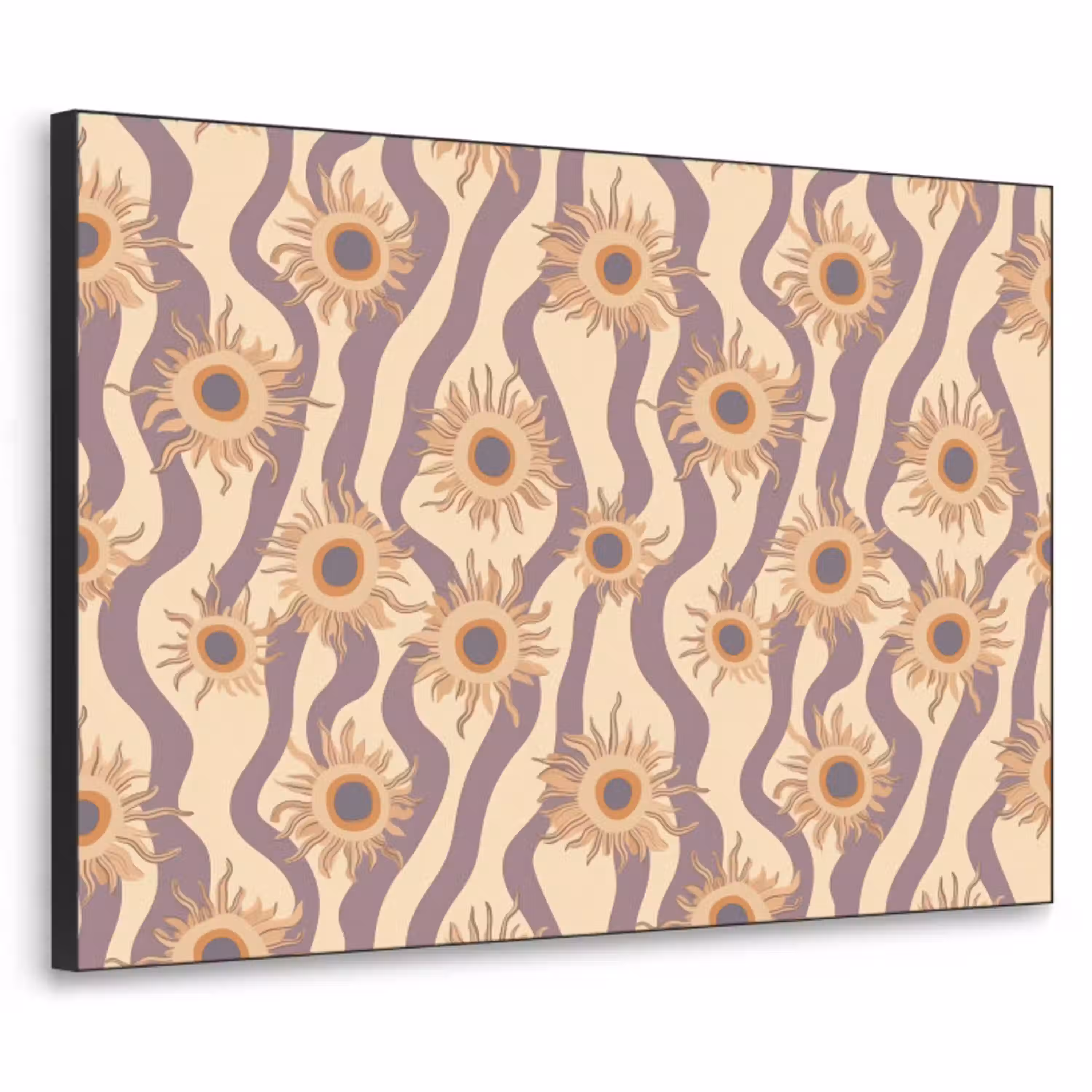 Bohemian - Vibe - Lavendelpaars Textielframe zwart klein 947 -3d