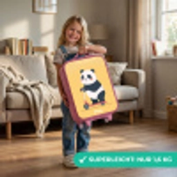Panda - Step - Geel Kinderkoffer - Roze klein -sfeer2_DE