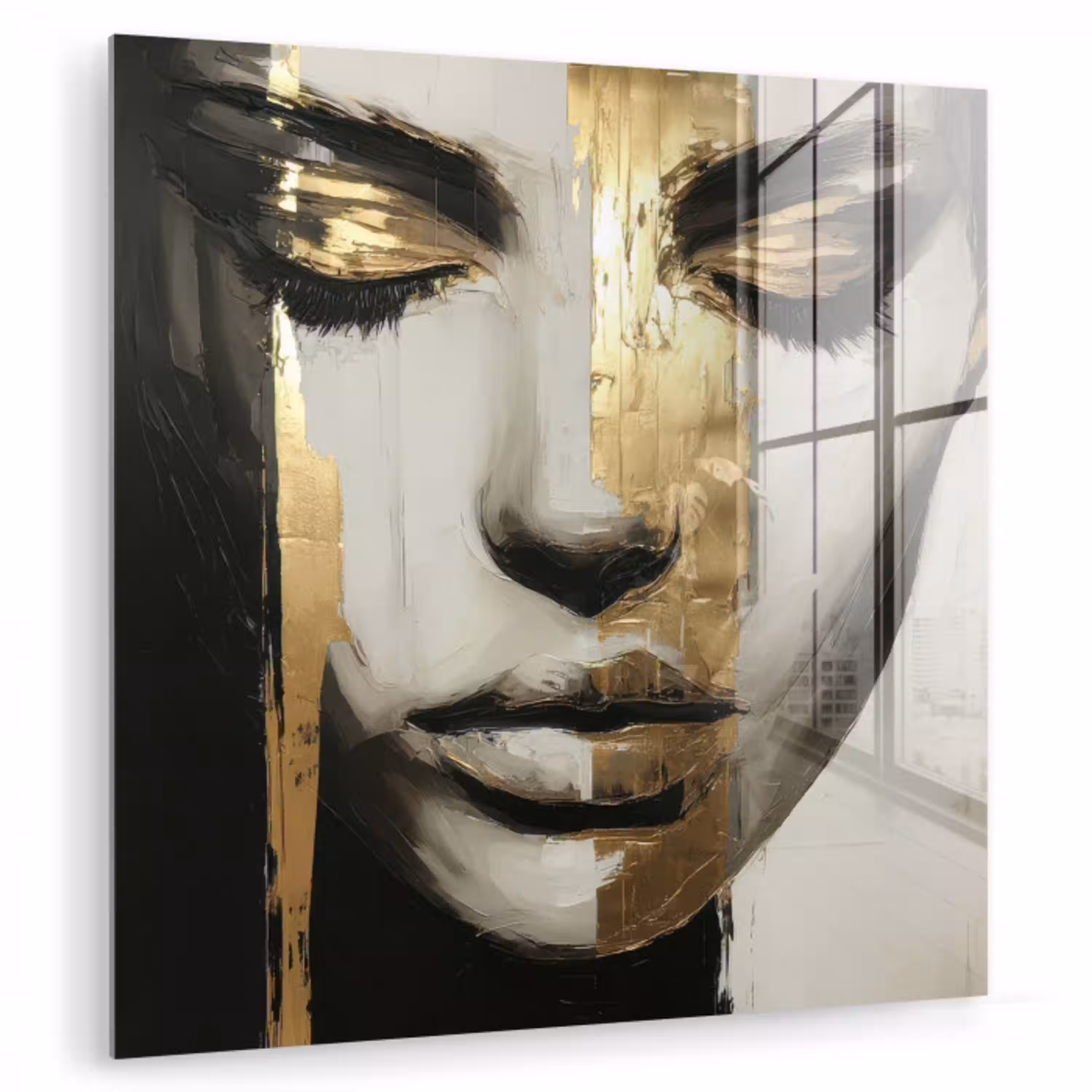 Ogen - Gezicht - Goud - Strepen plexiglas 5mm klein -zzzproduct_nieuw