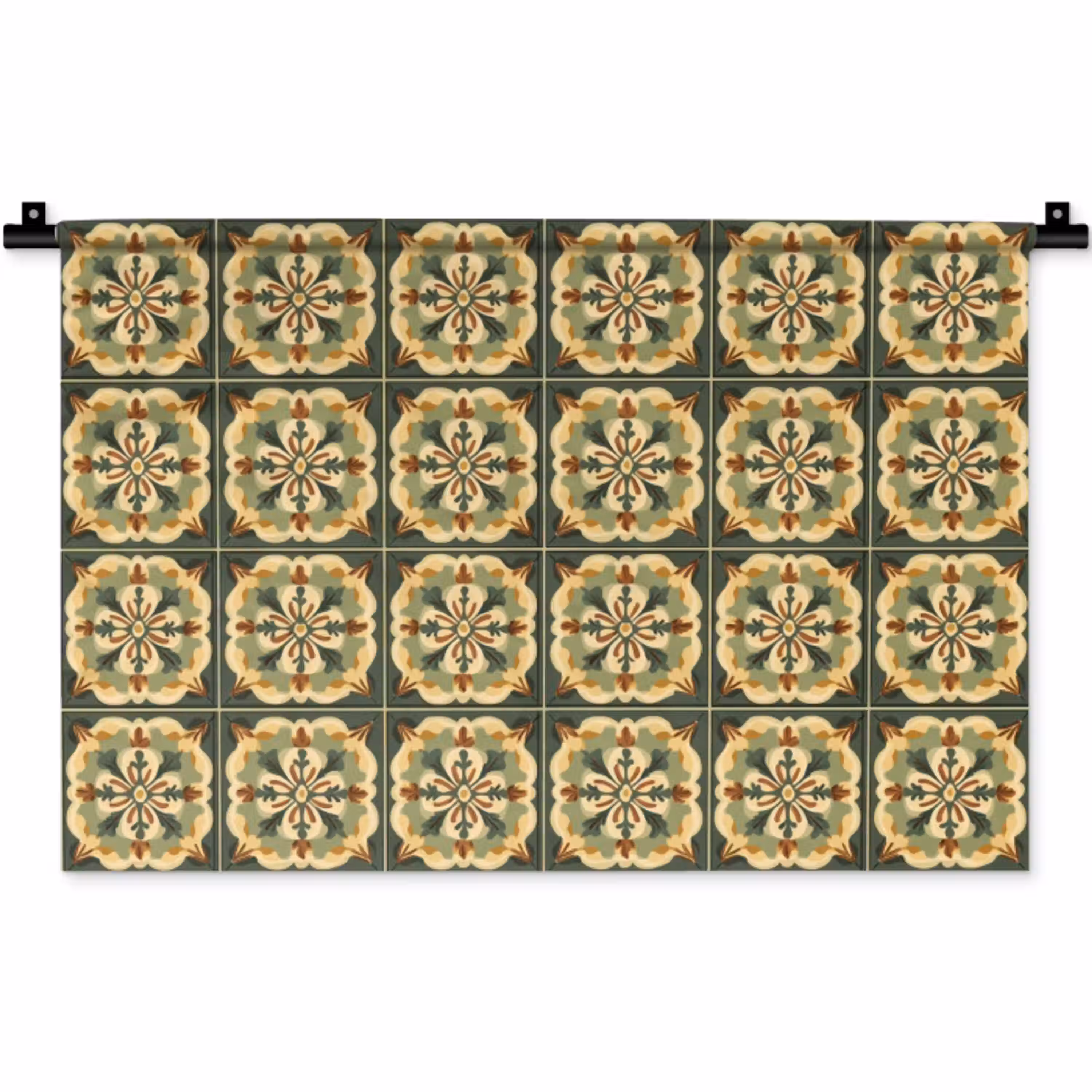 Ornament - Patroon - Groen Wandkleed katoen klein 269 -zz3d