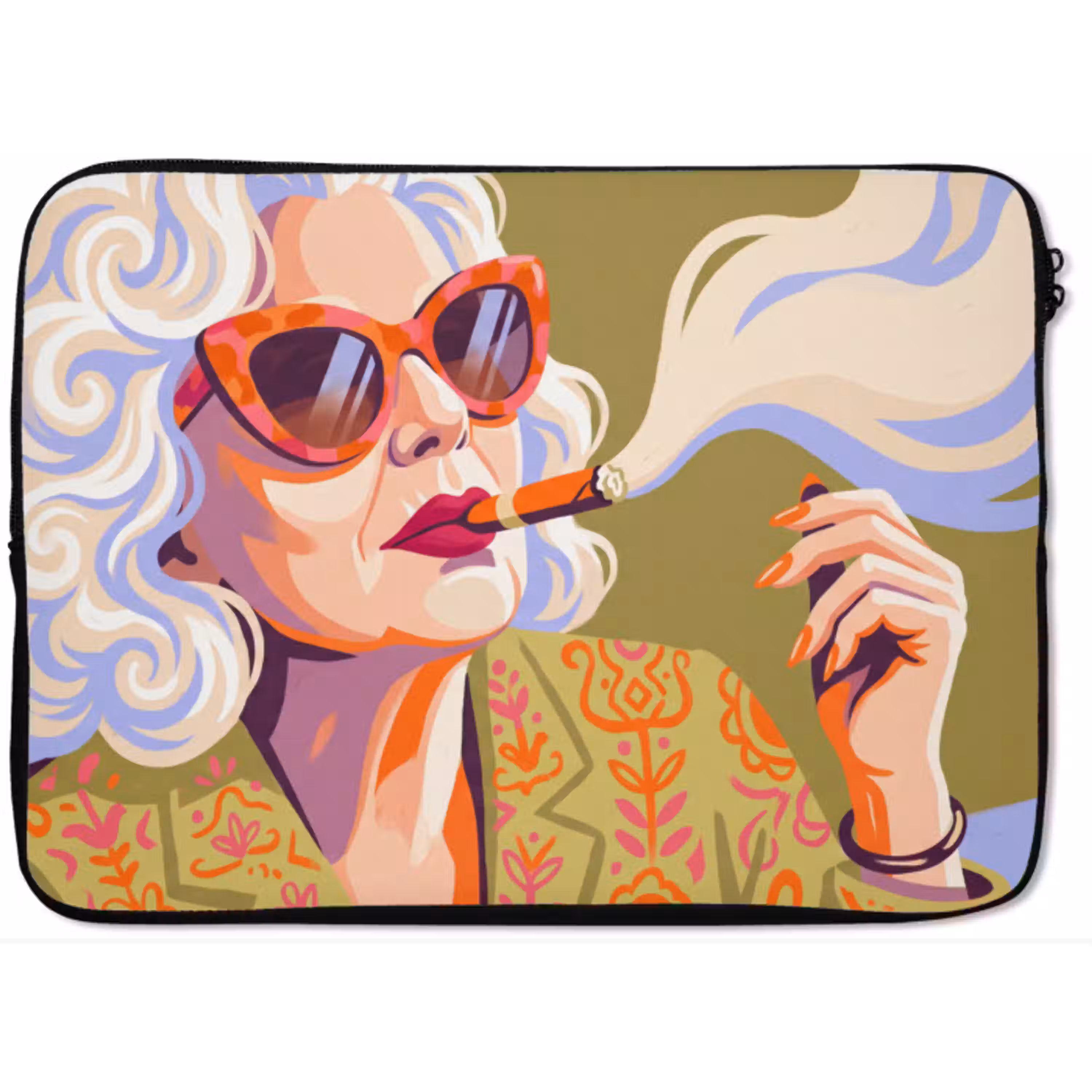 Vrouw - Zonnebril - Portret - Modern - Kleurrijk laptophoes neopreen klein -zkaufland3dotto