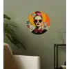 Vrouw - Bril - Strik - Retro Wandcirkel behangsticker klein -sfeer2