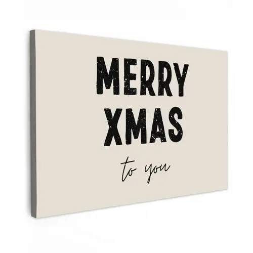 Kerst - Quotes - Merry xmas - Feestdagen - Zwart Tuinposter op houten frame 2 cm dik klein -3d
