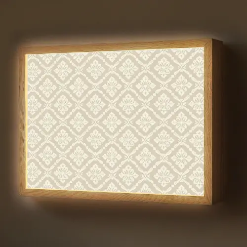 Floraal - Ornament - Beige Light Box met batterij (Wandlamp) middel 907 -z3d_website