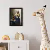 Het melkmeisje - Schilderij van Johannes Vermeer fotolijst zwart zonder passe partout klein -usfeer4_kinderkamer