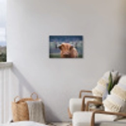 Schotse Hooglander - Koeienkop - Landschap - Natuur - Koe Tuinposter op houten frame 2 cm dik klein -sfeer1