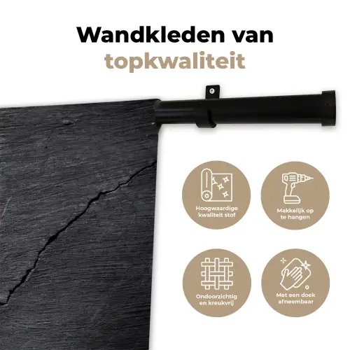 Beton - Zwart - Scheur Wandkleed katoen klein -sfeer2