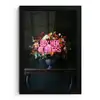 Quote - Bloemen - Vaas - Neon fotolijst zwart zonder passe partout klein -3d